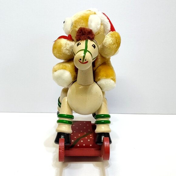 House Of Lloyd Rocking Horse Bear Musical Santa Claus Is Coming To Town See Vid. - Picture 4 of 14